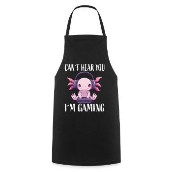 Gaming Axolotl with Headphones - Cooking Apron - black - Front - AI Model Male 185 dark (185cm)