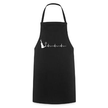 Joueur de tennis ECG Battement de cœur Rythme cardiaque - Tablier de cuisine - noir - Devant - AI Model Male 185 dark (185cm)