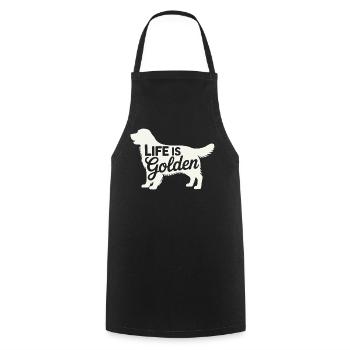 Life is Golden Retriever - Cooking Apron - black - Front - AI Model Male 185 dark (185cm)