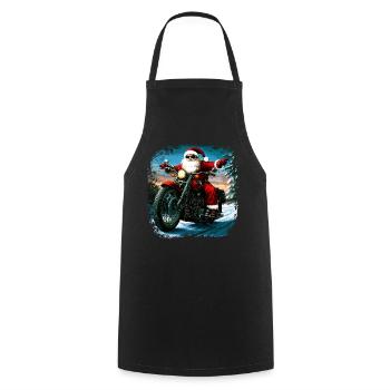 Motorcyclists Christmas - Cooking Apron - black - Front - AI Model Male 185 dark (185cm)