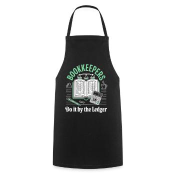 Bookkeeper do it by the ledger - Cooking Apron - black - Front - AI Model Male 185 dark (185cm)