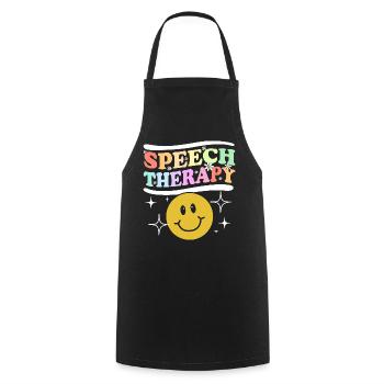Speech Therapy Speech Therapist Speech Therapist - Cooking Apron - black - Front - AI Model Male 185 dark (185cm)
