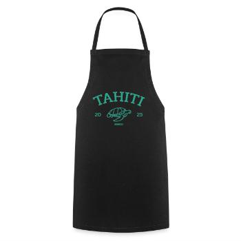 Tahiti - Turtle - French Polynesia - Schildkröte - Cooking Apron - black - Front - AI Model Male 185 dark (185cm)