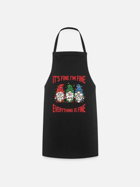 Weihnachtsgnome im Lichterwirrwarr Gnomen - Kochschürze - Schwarz