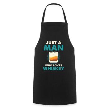 Only one man loves whiskey - Cooking Apron - black - Front - AI Model Male 185 dark (185cm)
