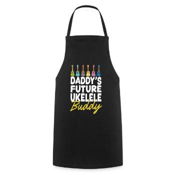 Hawaiian Ukulele Uke Daddy's - Cooking Apron - black - Front - AI Model Male 185 dark (185cm)