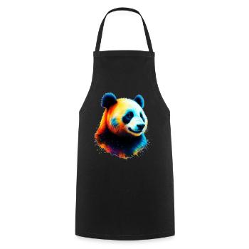 Panda - Kochschürze - Schwarz - Vorne - AI Model Male 185 dark (185cm)