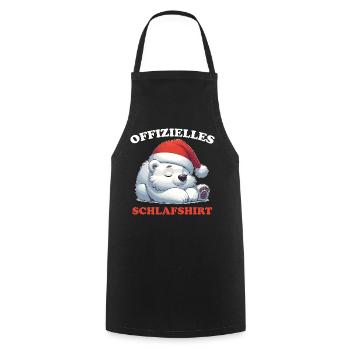Official Sleep Shirt Christmas Polar Bear - Cooking Apron - black - Front - AI Model Male 185 dark (185cm)