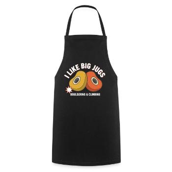 I Like Big Jugs Bouldering & Climbing Fun - Cooking Apron - black - Front - AI Model Male 185 dark (185cm)