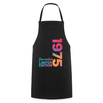 Birthday December 1975 Born in December Gift - Cooking Apron - black - Front - AI Model Male 185 dark (185cm)