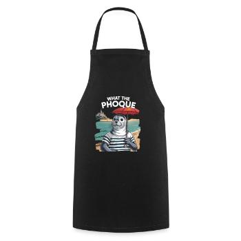 What the Phoque Normandy Regional Humor Pride - Cooking Apron - black - Front - AI Model Male 185 dark (185cm)