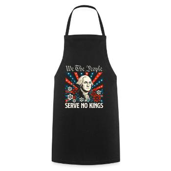 Nous, le peuple, ne servons pas de rois Democracy USA - Tablier de cuisine - noir - Devant - AI Model Male 185 dark (185cm)