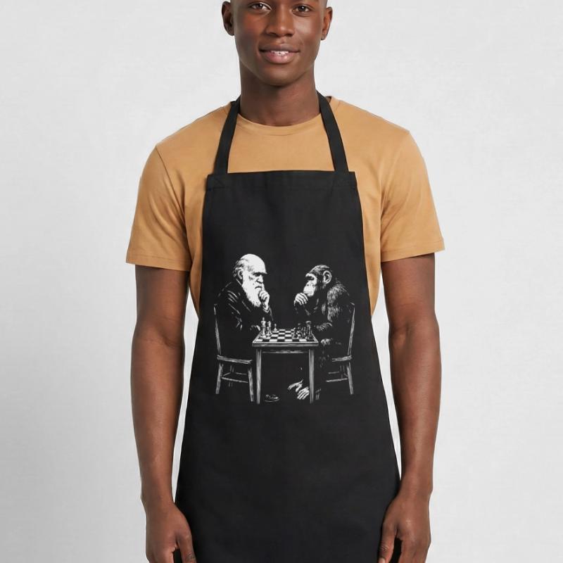 Darwin plays chess with monkey - Evolution game Cooking Apron