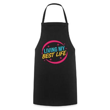 Mein bestes Leben leben – Erfolgs-Mindset Pink - Kochschürze - Schwarz - Vorne - AI Model Male 185 dark (185cm)
