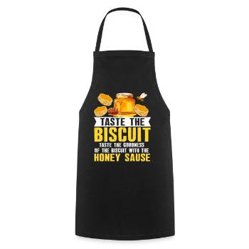 Honey Biscuit Slogan Tee - Kochschürze - Schwarz - Vorne - AI Model Male 185 dark (185cm)