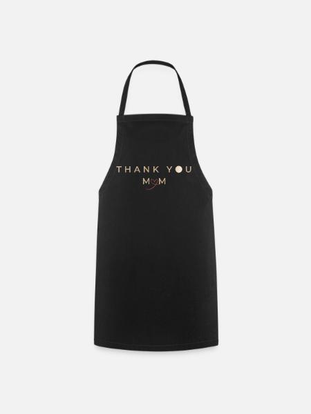 Danke Mama Herzdesign in Gold - thank you mom - Kochschürze - Schwarz