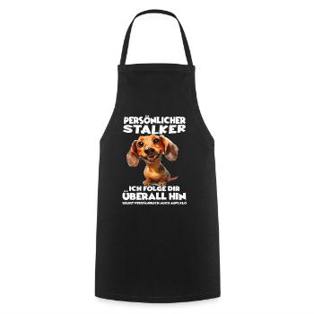Dackel T Gassi Hundehalter Dackel Teckel Kurzhaar - Kochschürze - Schwarz - Vorne - AI Model Male 185 dark (185cm)
