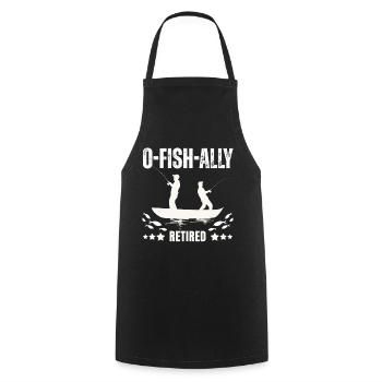 O-Fish-ally pensionierte Fischer - Kochschürze - Schwarz - Vorne - AI Model Male 185 dark (185cm)