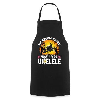 Ukulélé hawaïen Ukulélé Halloween Mon - Tablier de cuisine - noir - Devant - AI Model Male 185 dark (185cm)