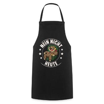 Sloth No Not Today - Cooking Apron - black - Front - AI Model Male 185 dark (185cm)
