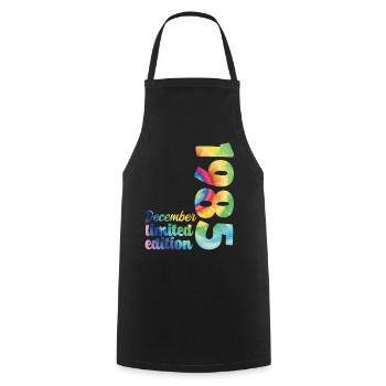 Anniversaire Décembre 1985 Cadeau Tie And Dye Tee - Tablier de cuisine - noir - Devant - AI Model Male 185 dark (185cm)
