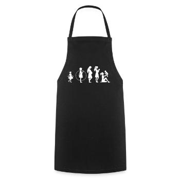 Évolution Famille des enfants de la fête des mères - Tablier de cuisine - noir - Devant - AI Model Male 185 dark (185cm)