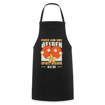 Table Tennis Outfits Table Tennis Player Gifts - Cooking Apron - black - Front - AI Model Male 185 dark (185cm)