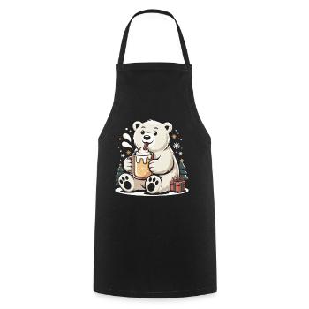 Polarbär mit Kakao Winterzauber - Kochschürze - Schwarz - Vorne - AI Model Male 185 dark (185cm)