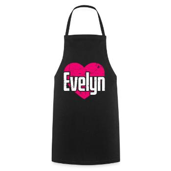 I Love Evelyn Pinkes Herz Ich liebe Evelyn - Kochschürze - Schwarz - Vorne - AI Model Male 185 dark (185cm)