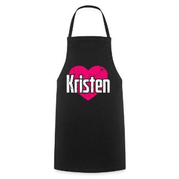J’aime Kristen Pink Heart J’aime Kristen - Tablier de cuisine - noir - Devant - AI Model Male 185 dark (185cm)