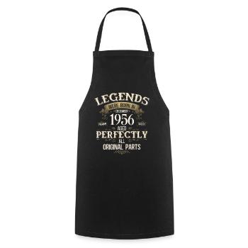 Légende du 69e anniversaire Décembre Né en 1956 - Tablier de cuisine - noir - Devant - AI Model Male 185 dark (185cm)