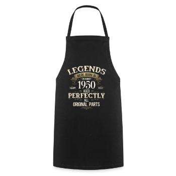 Légende du 75e anniversaire Décembre 1950 - Tablier de cuisine - noir - Devant - AI Model Male 185 dark (185cm)