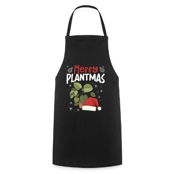 Joyeux Plantmas, amateurs de plantes de Noël drôles - Tablier de cuisine - noir - Devant - AI Model Male 185 dark (185cm)