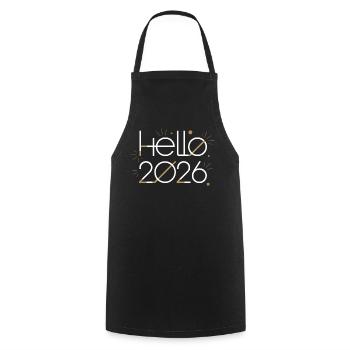 Hallo Feuerwerk 2026 - Kochschürze - Schwarz - Vorne - AI Model Male 185 dark (185cm)