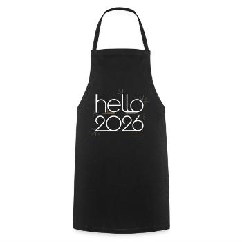 Hallo Neon-Feuerwerk 2026 - Kochschürze - Schwarz - Vorne - AI Model Male 185 dark (185cm)
