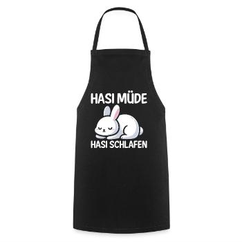 Shlafshirt Hase Hasi Müde Hasi Schlafen - Kochschürze - Schwarz - Vorne - AI Model Male 185 dark (185cm)