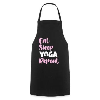 Mange Sommeil Yoga Répéter - Tablier de cuisine - noir - Devant - AI Model Male 185 dark (185cm)