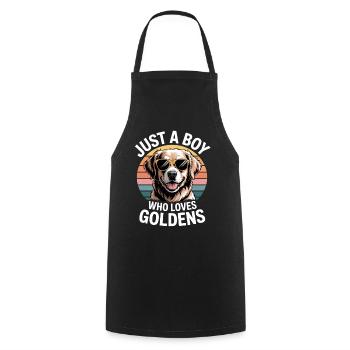 Golden Retriever Sunglasses - Cooking Apron - black - Front - AI Model Male 185 dark (185cm)