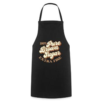 100% Pure Brown Sugar – Melanin Magic - Cooking Apron - black - Front - AI Model Male 185 dark (185cm)