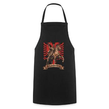Albanian Skanderbeg Kosovo Designs for Albanians - Cooking Apron - black - Front - AI Model Male 185 dark (185cm)