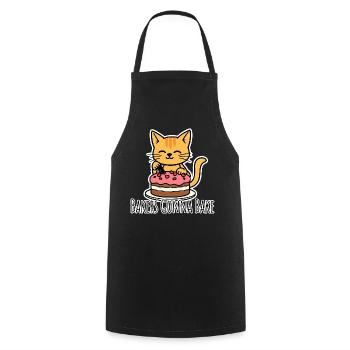 Le chat boulanger mignon fait un gâteau ! - Tablier de cuisine - noir - Devant - AI Model Male 185 dark (185cm)