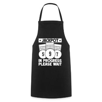 Bingo Player Jackpot In Progress Please Wait Bingo - Cooking Apron - black - Front - AI Model Male 185 dark (185cm)