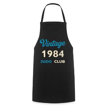 Vintage 1984 Judo Club Retro Birth Year Gift - Cooking Apron - black - Front - AI Model Male 185 dark (185cm)