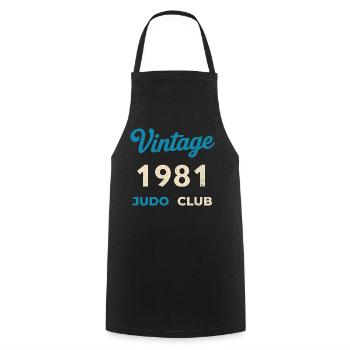 Vintage 1981 Judo Club Retro Birth Year Gift - Cooking Apron - black - Front - AI Model Male 185 dark (185cm)