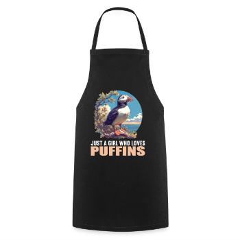 Puffin Papageientaucher - Kochschürze - Schwarz - Vorne - AI Model Male 185 dark (185cm)
