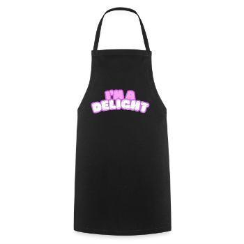 Im Delight Bubble Text - Cooking Apron - black - Front - AI Model Male 185 dark (185cm)