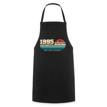 30th Birthday 1995 Vintage 1995 Retro Sunset - Cooking Apron - black - Front - AI Model Male 185 dark (185cm)