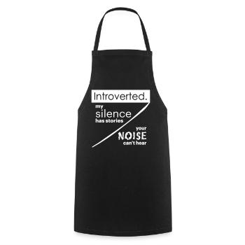 Citations d’introverti - Tablier de cuisine - noir - Devant - AI Model Male 185 dark (185cm)