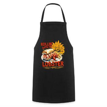 Rouler avec mon homard - Tablier de cuisine - noir - Devant - AI Model Male 185 dark (185cm)