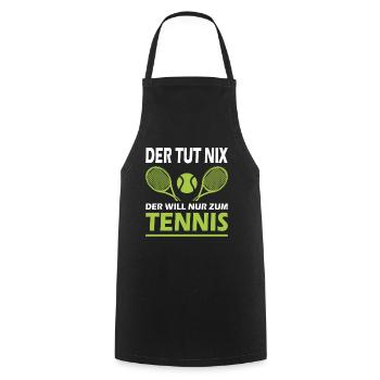 Joueur de tennis offre des tenues de paroles de tennis - Tablier de cuisine - noir - Devant - AI Model Male 185 dark (185cm)